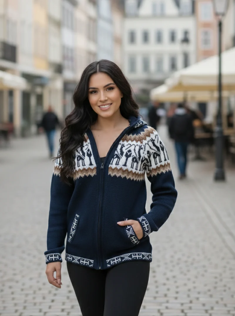 Alpaca Full Zip Hoodie for Women - Image 3