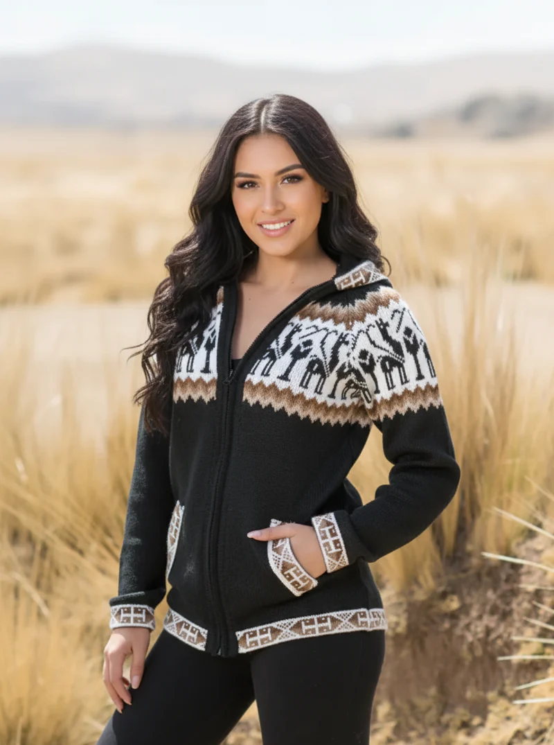 Alpaca Full Zip Hoodie for Women - Image 4