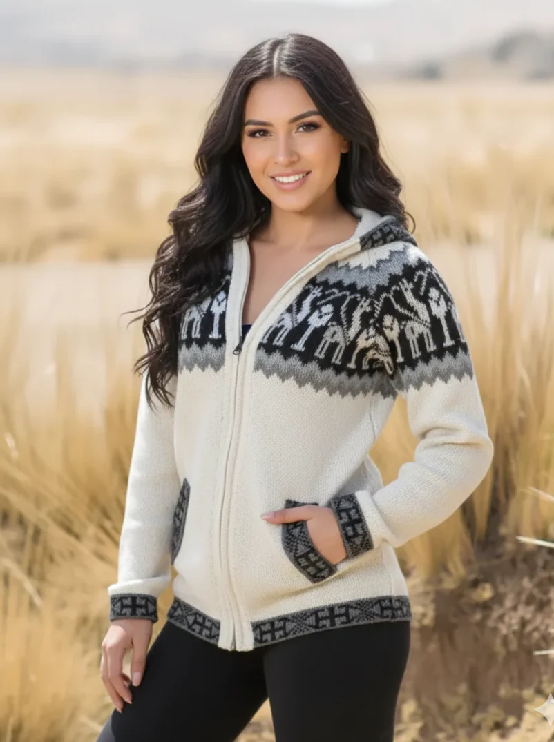 Alpaca Full Zip Hoodie for Women - Image 7