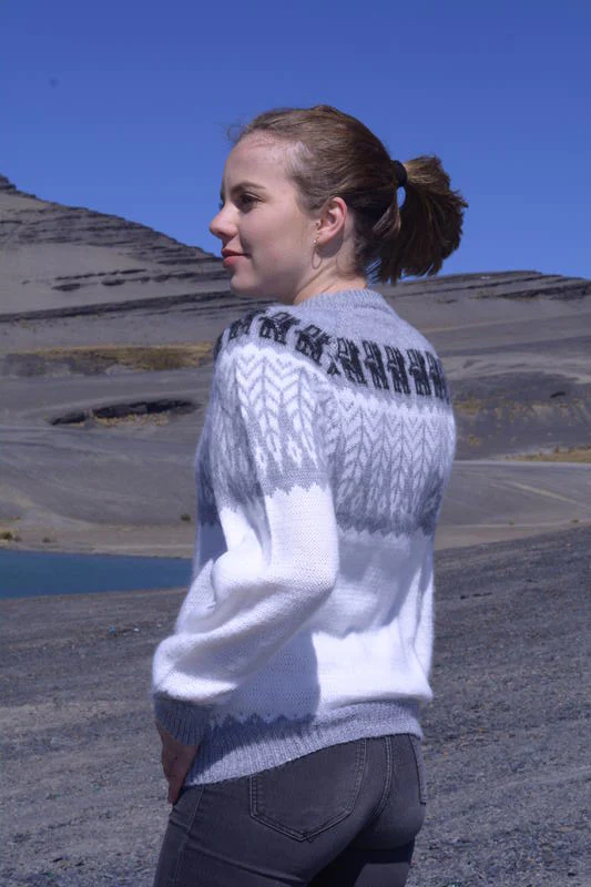 Fair Isle Crewneck Alpaca Sweater for Women - Image 3
