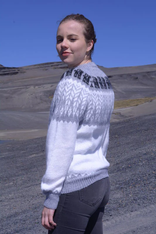 Fair Isle Crewneck Alpaca Sweater for Women - Image 5