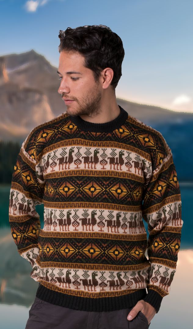 Andean Style Alpaca Sweater for Men - Image 3