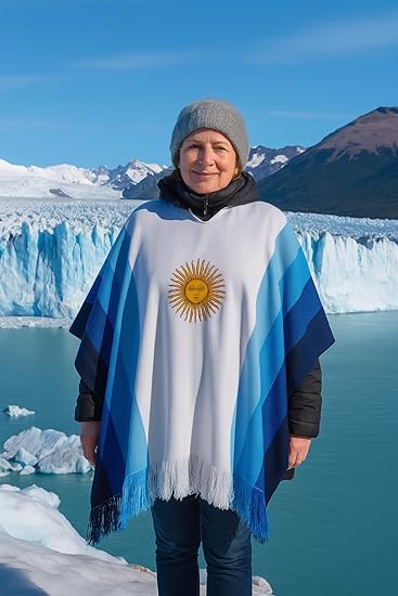 Argentinian Flag Poncho with Sun - Image 3