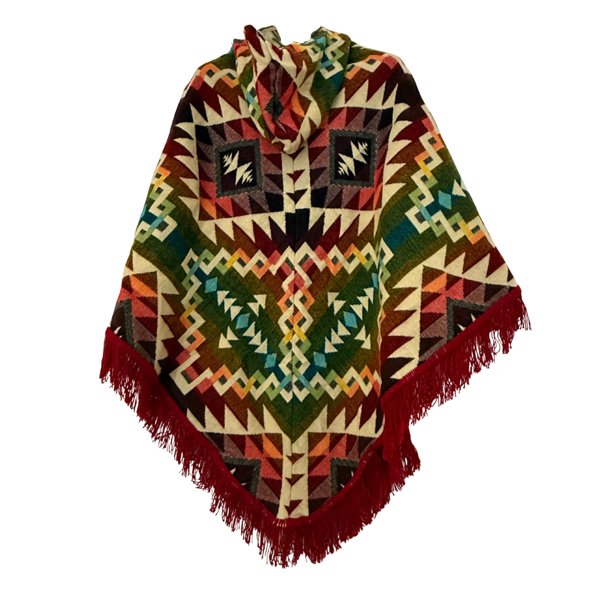 Bohemian Mexican Hooded Poncho for Women - Image 3