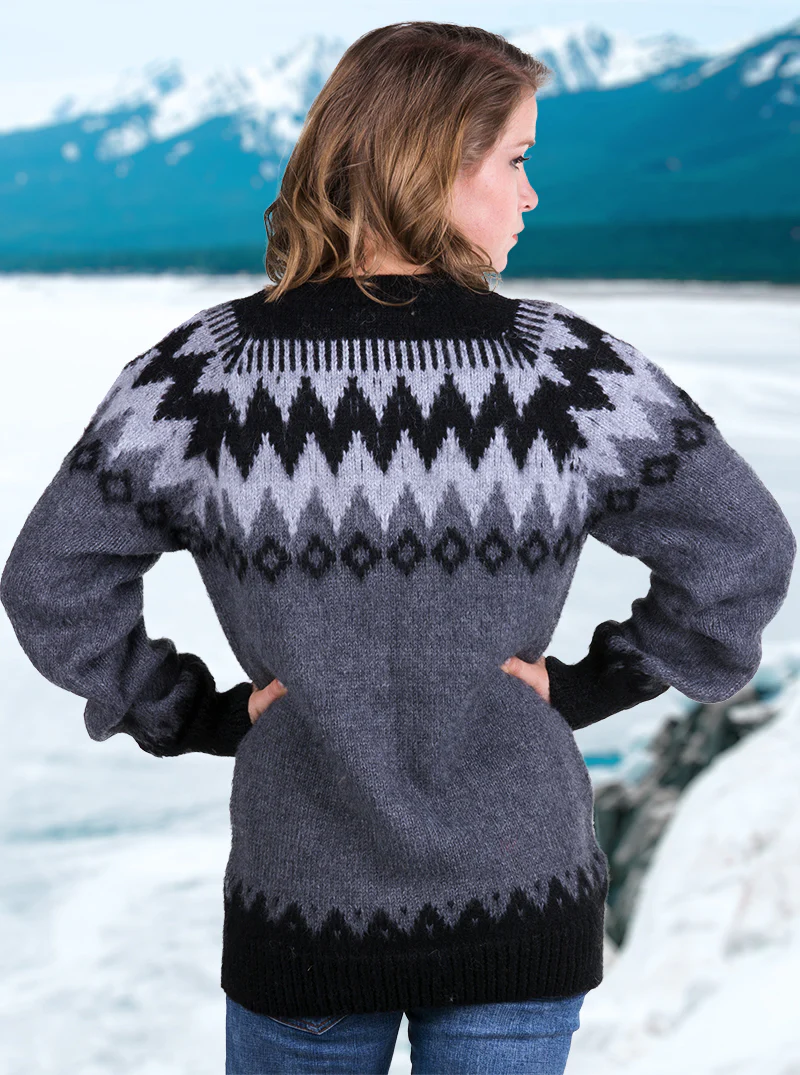Fair Isle Alpaca Cardigan for Women - Image 4