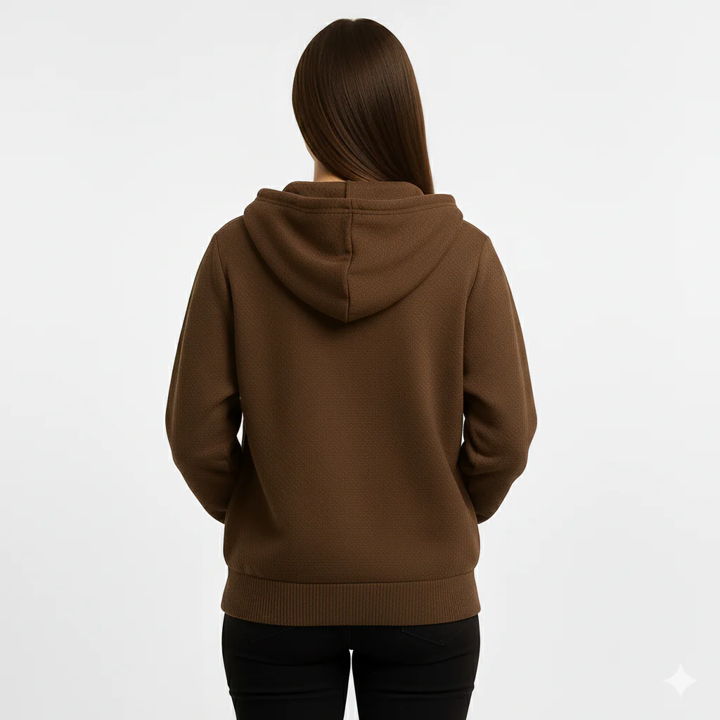 Chocolate Alpaca Blend Zip Hoodie - Image 4