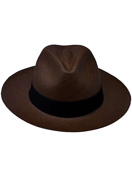 Cuban Fedora Panama Hat - Dark Brown Panama Hat for Men - Image 3