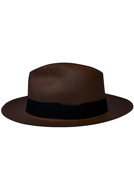 Cuban Fedora Panama Hat - Dark Brown Panama Hat for Men - Image 4