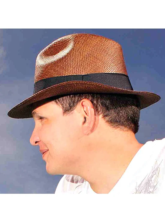 Cuban Fedora Panama Hat - Dark Brown Panama Hat for Men - Image 5
