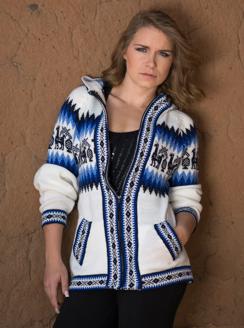 Fair Isle Alpaca Hoodie for Women - Image 8
