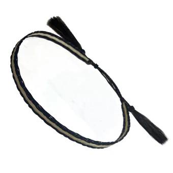 Genuine Adjustable Horsehair Headband - Black & white - Image 3