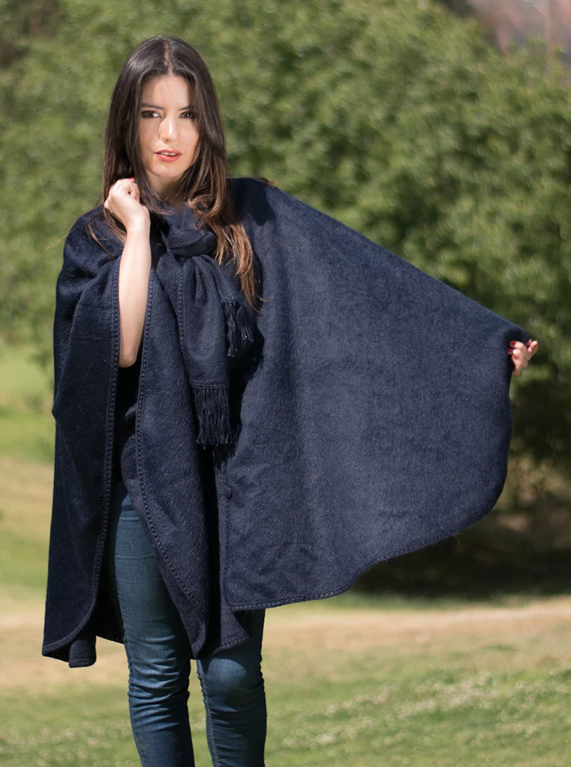 Long Alpaca Cape Open Poncho - Image 4