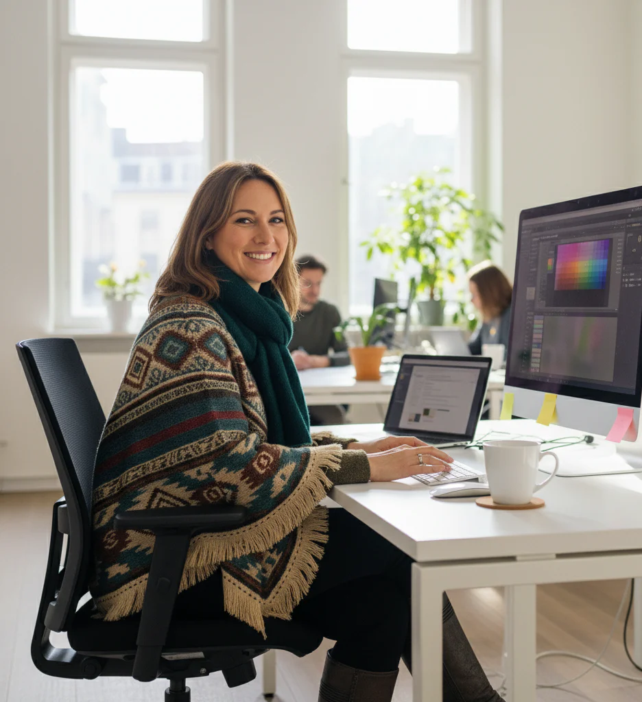 Mexican Poncho for Women | Geometric Style - Image 3