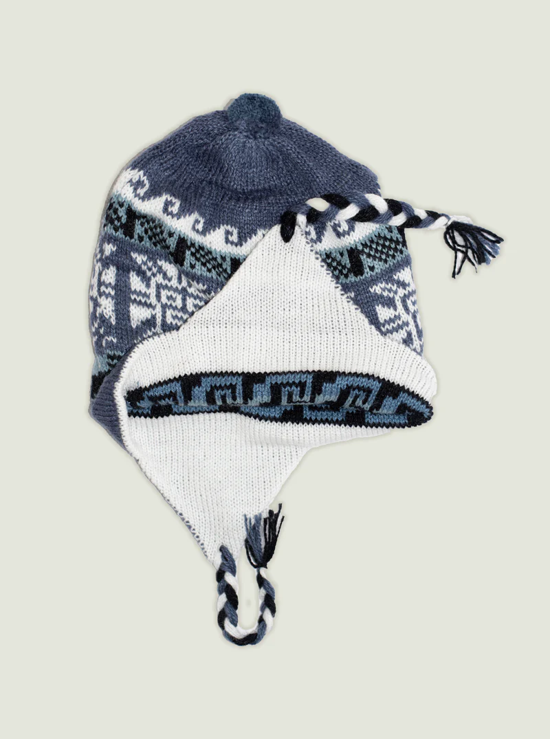 Reversible Blue Alpaca Hat - Image 12