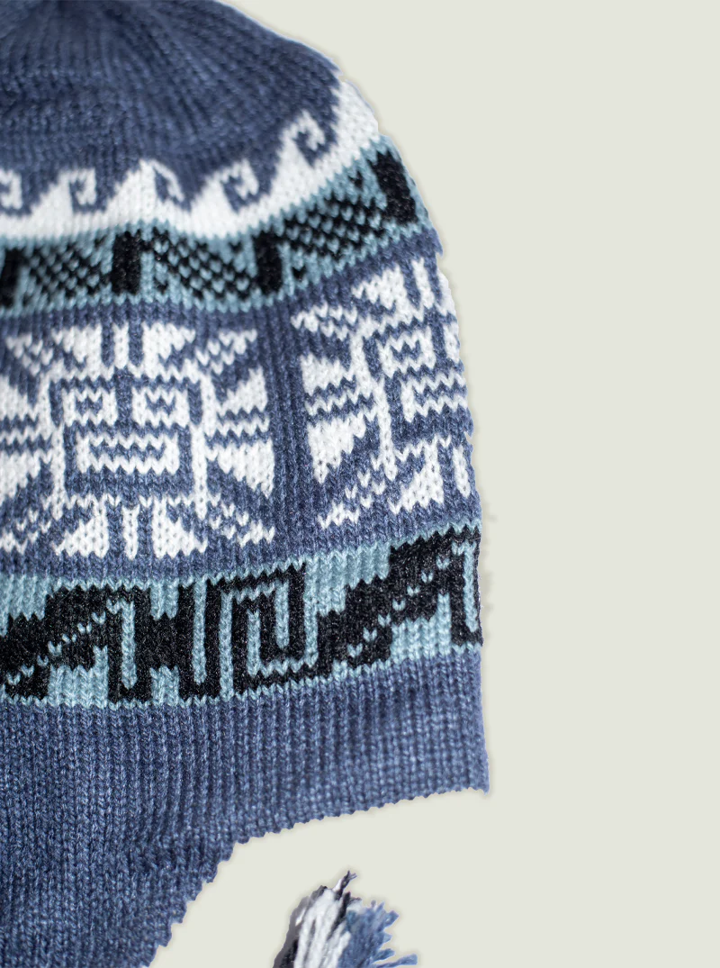 Reversible Blue Alpaca Hat - Image 13