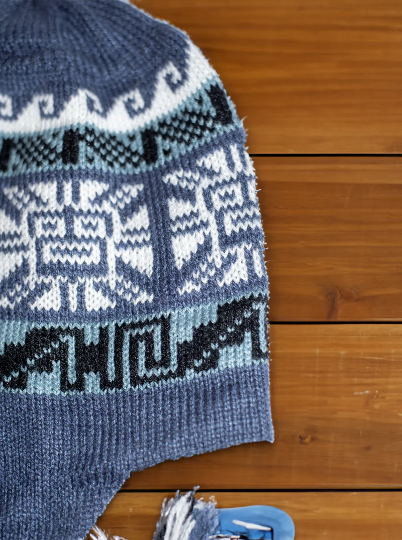 Reversible Blue Alpaca Hat - Image 5