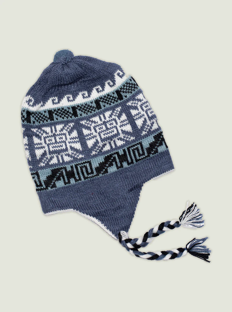Reversible Blue Alpaca Hat - Image 6