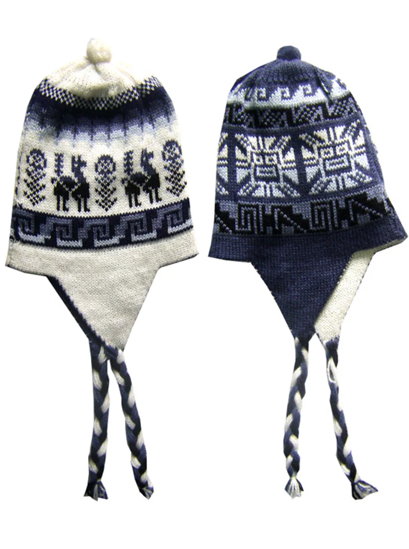 Reversible Blue Alpaca Hat - Image 9