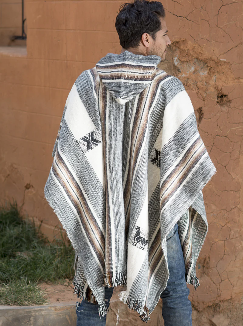 Rustic Alpaca Poncho for Men - Image 5