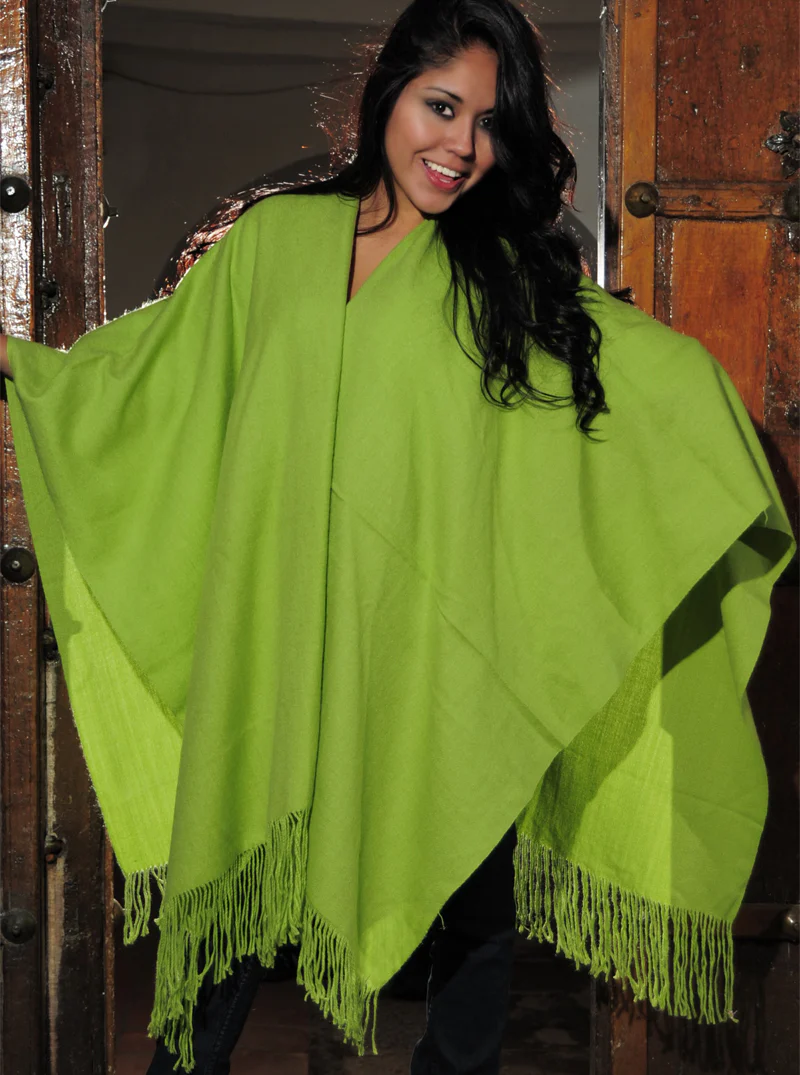 Sleek Alpaca Shawl Open Poncho - Image 5