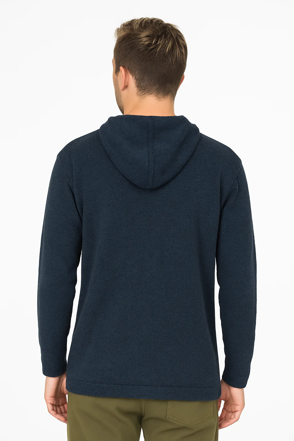 Unisex Alpaca Blend Hoodie – Navy Blue - Image 3