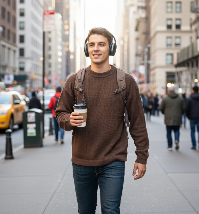 Unisex Alpaca Blend Sweater | Chocolate Brown - Image 3