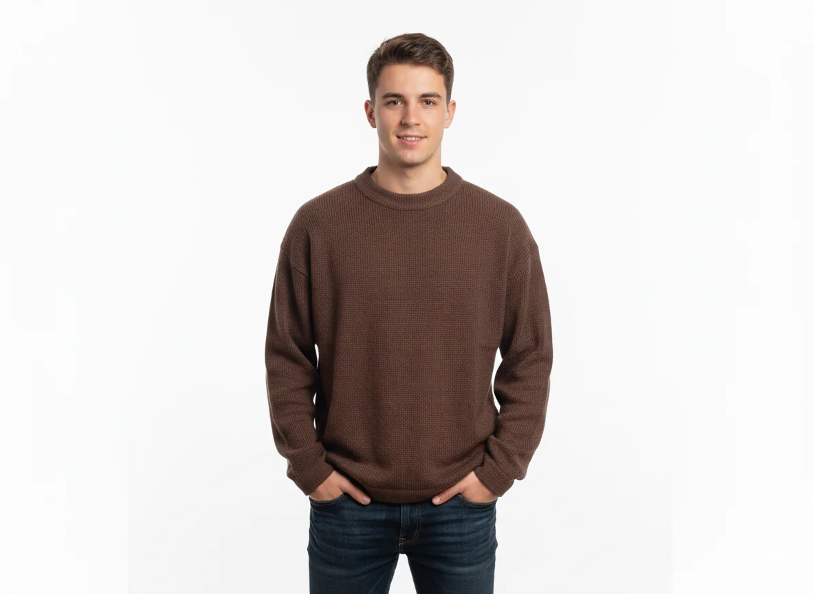 Unisex Alpaca Blend Sweater | Chocolate Brown - Image 4