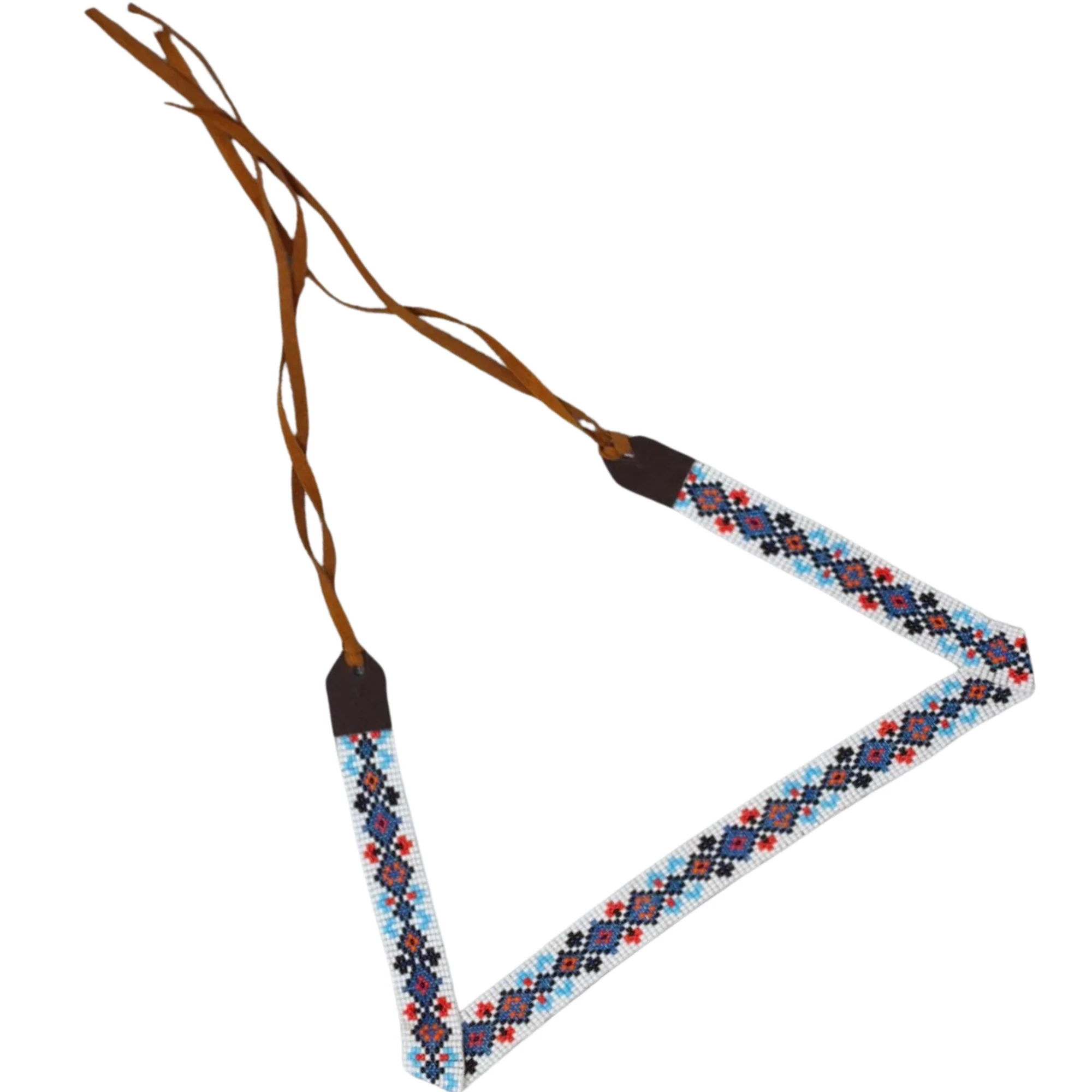 Western Beaded Hat Band with Colorful Diamonds - Image 4